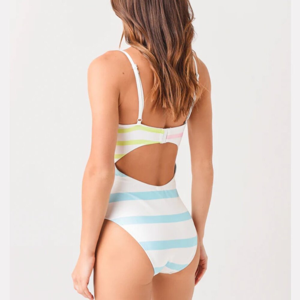 NWT ANTHROPOLOGIE SOLID & STRIPED "The Esme One-Piece" HTF Sold out! - Picture 6 of 16